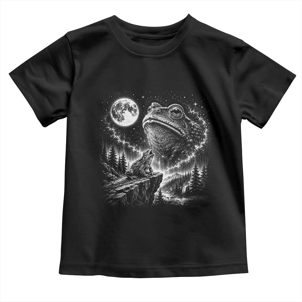 Frog Moon Toddler T Shirt Vintage 90s Frog Howling to Moon Parody Meme