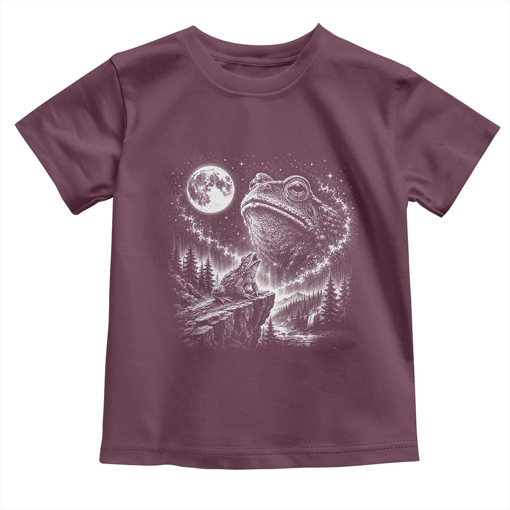 Frog Moon Toddler T Shirt Vintage 90s Frog Howling to Moon Parody Meme