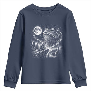 Frog Moon Youth Sweatshirt Vintage 90s Frog Howling to Moon Parody Meme