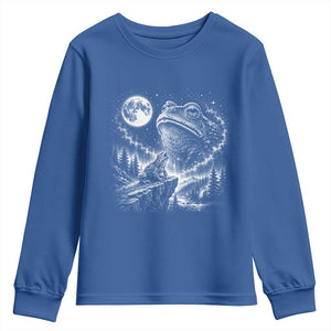 Frog Moon Youth Sweatshirt Vintage 90s Frog Howling to Moon Parody Meme