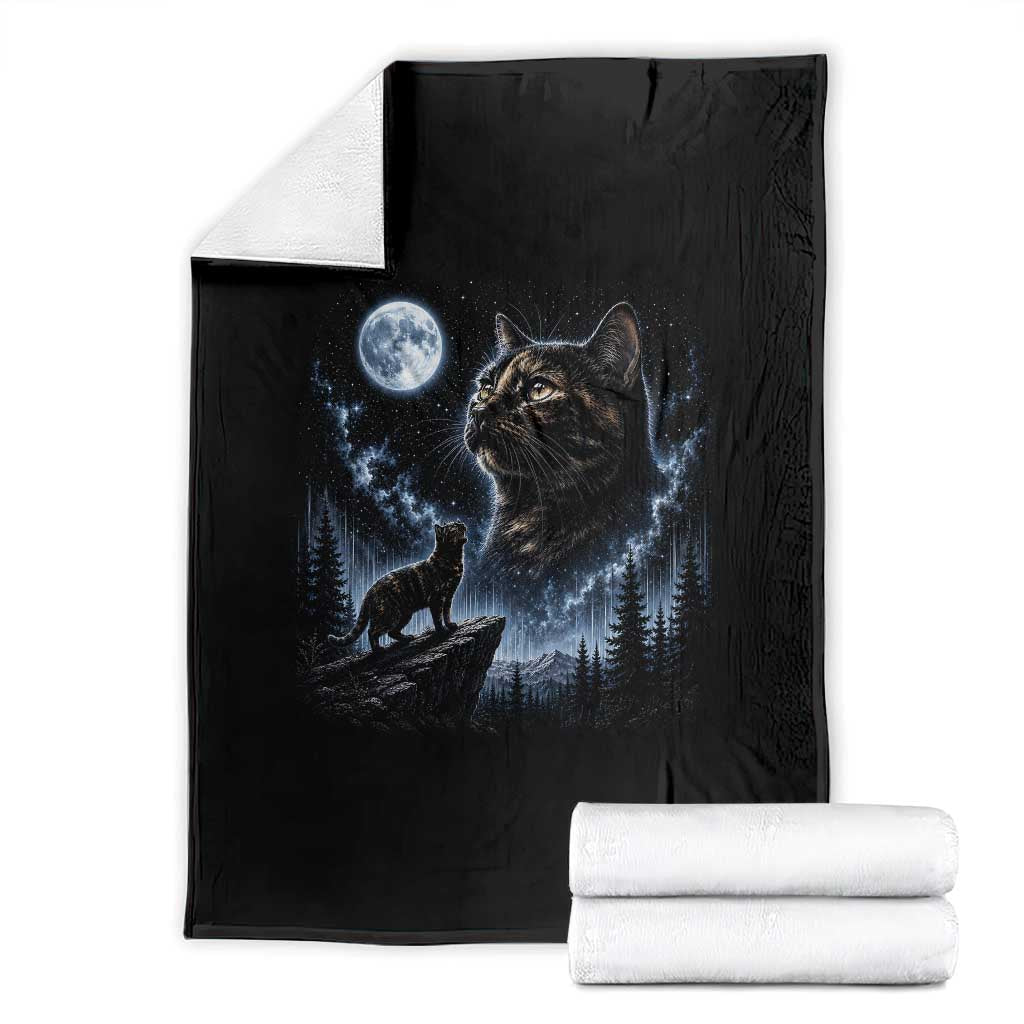 Tortoiseshell Cat Howling To The Moon Throw Blanket Tortie Cat Lover 90s Retro TS10 Black Print Your Wear