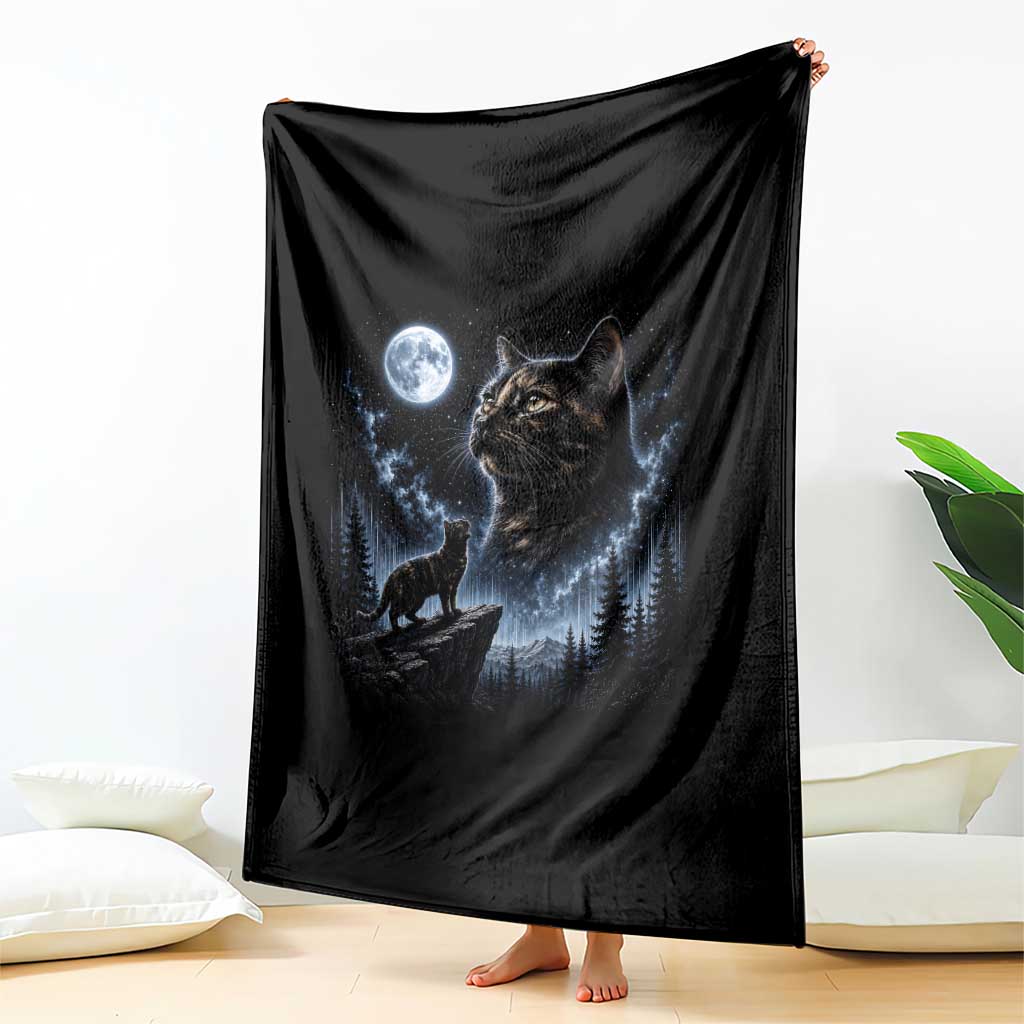 Tortoiseshell Cat Howling To The Moon Throw Blanket Tortie Cat Lover 90s Retro