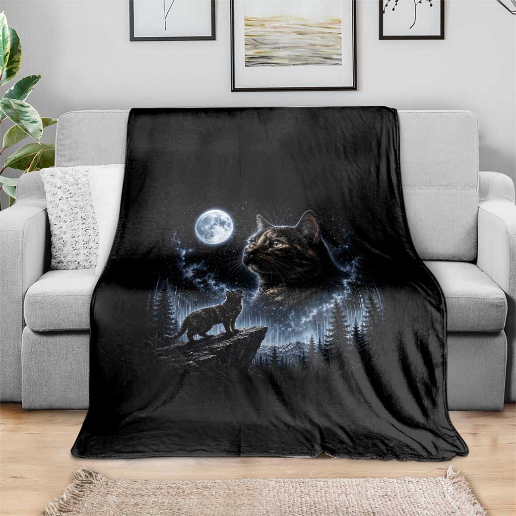 Tortoiseshell Cat Howling To The Moon Throw Blanket Tortie Cat Lover 90s Retro