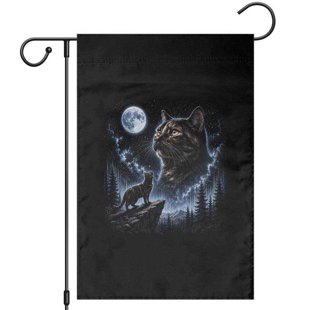 Tortoiseshell Cat Howling To The Moon Garden Flag Tortie Cat Lover 90s Retro TS10 Black Print Your Wear
