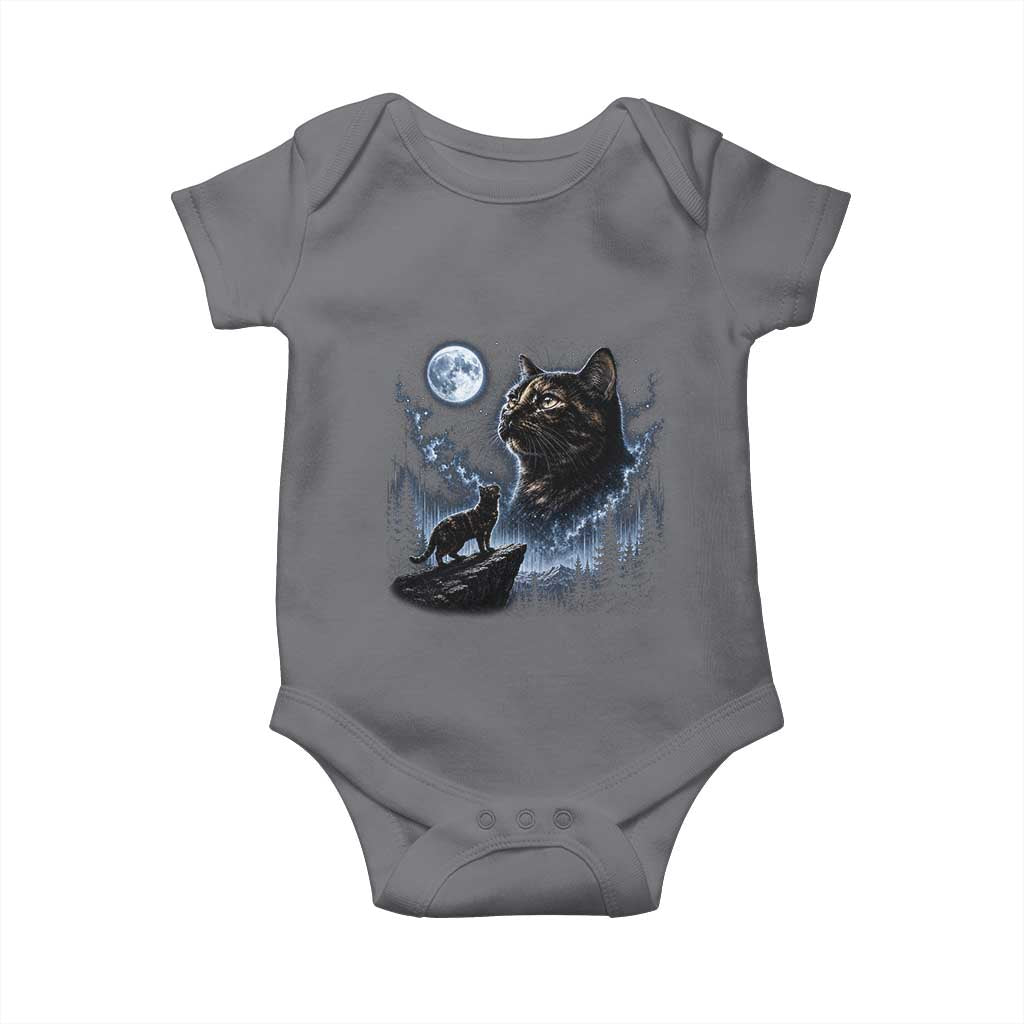Tortoiseshell Cat Howling To The Moon Baby Onesie Tortie Cat Lover 90s Retro