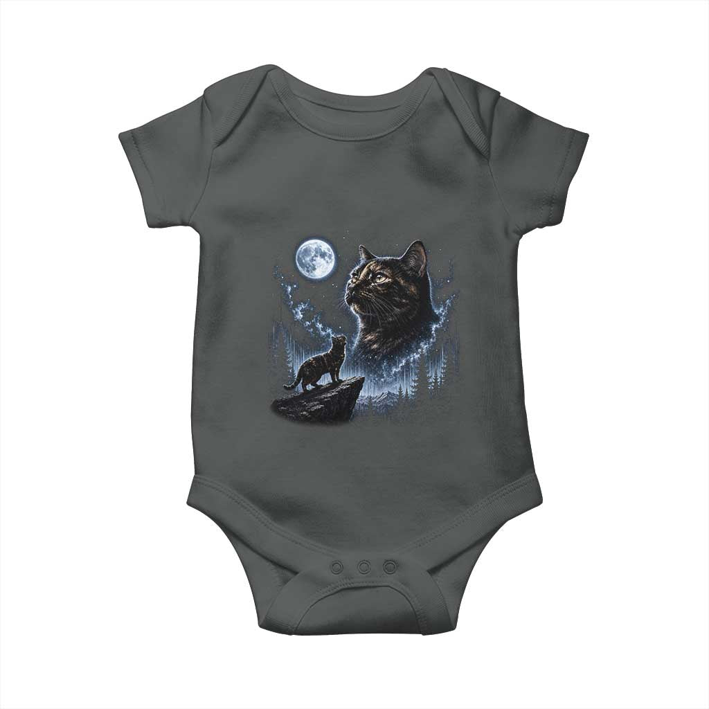 Tortoiseshell Cat Howling To The Moon Baby Onesie Tortie Cat Lover 90s Retro