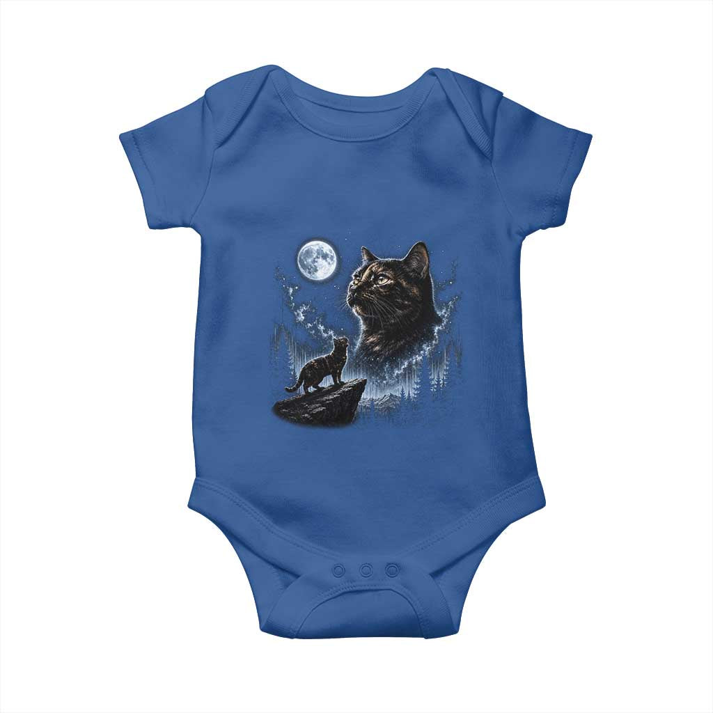 Tortoiseshell Cat Howling To The Moon Baby Onesie Tortie Cat Lover 90s Retro