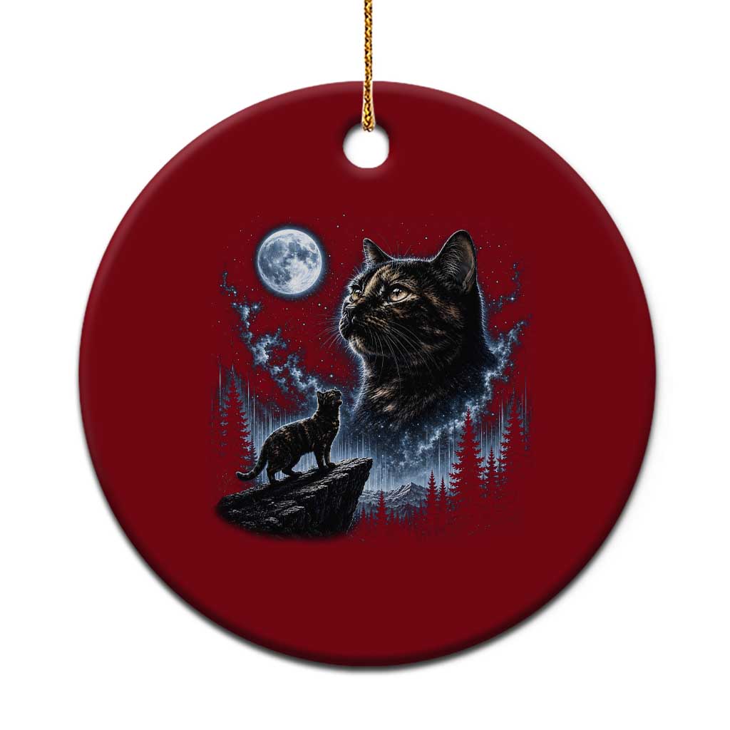 Tortoiseshell Cat Howling To The Moon Ceramic Ornament Tortie Cat Lover 90s Retro TS10 1pc Red Print Your Wear