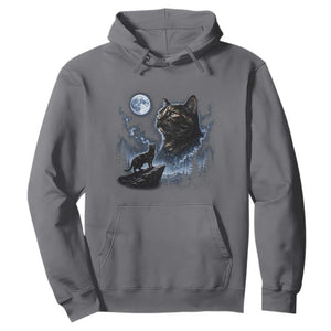 Tortoiseshell Cat Howling To The Moon Hoodie Tortie Cat Lover 90s Retro