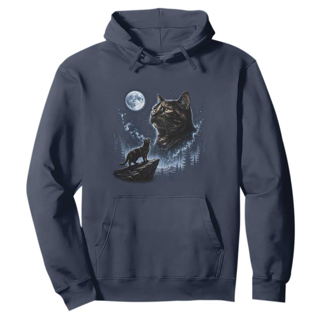 Tortoiseshell Cat Howling To The Moon Hoodie Tortie Cat Lover 90s Retro
