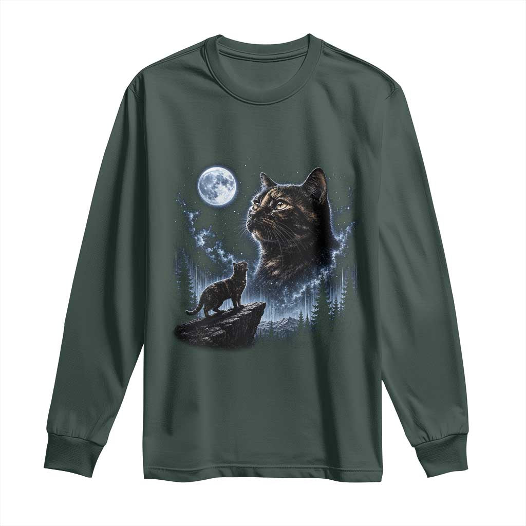 Tortoiseshell Cat Howling To The Moon Long Sleeve Shirt Tortie Cat Lover 90s Retro