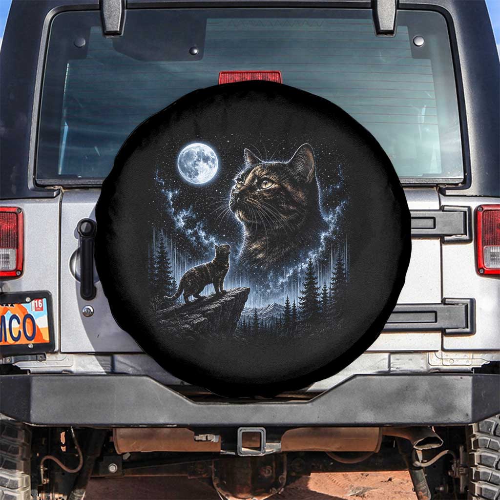 Tortoiseshell Cat Howling To The Moon Spare Tire Cover Tortie Cat Lover 90s Retro TS10 No hole Black Print Your Wear