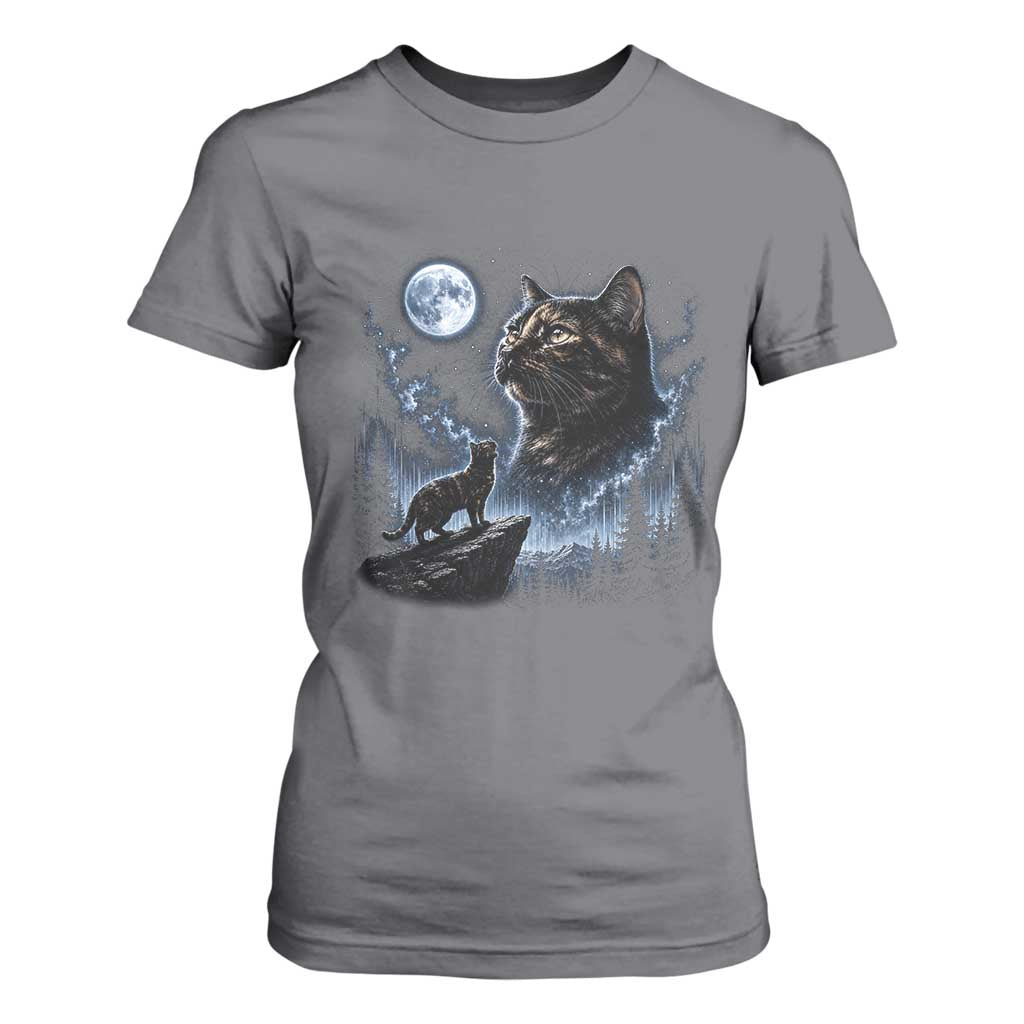 Tortoiseshell Cat Howling To The Moon T Shirt For Women Tortie Cat Lover 90s Retro