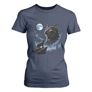 Tortoiseshell Cat Howling To The Moon T Shirt For Women Tortie Cat Lover 90s Retro