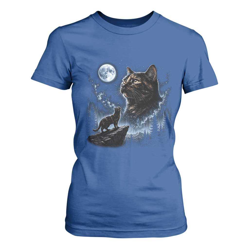 Tortoiseshell Cat Howling To The Moon T Shirt For Women Tortie Cat Lover 90s Retro