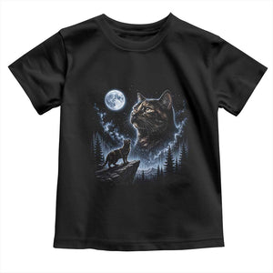 Tortoiseshell Cat Howling To The Moon Toddler T Shirt Tortie Cat Lover 90s Retro