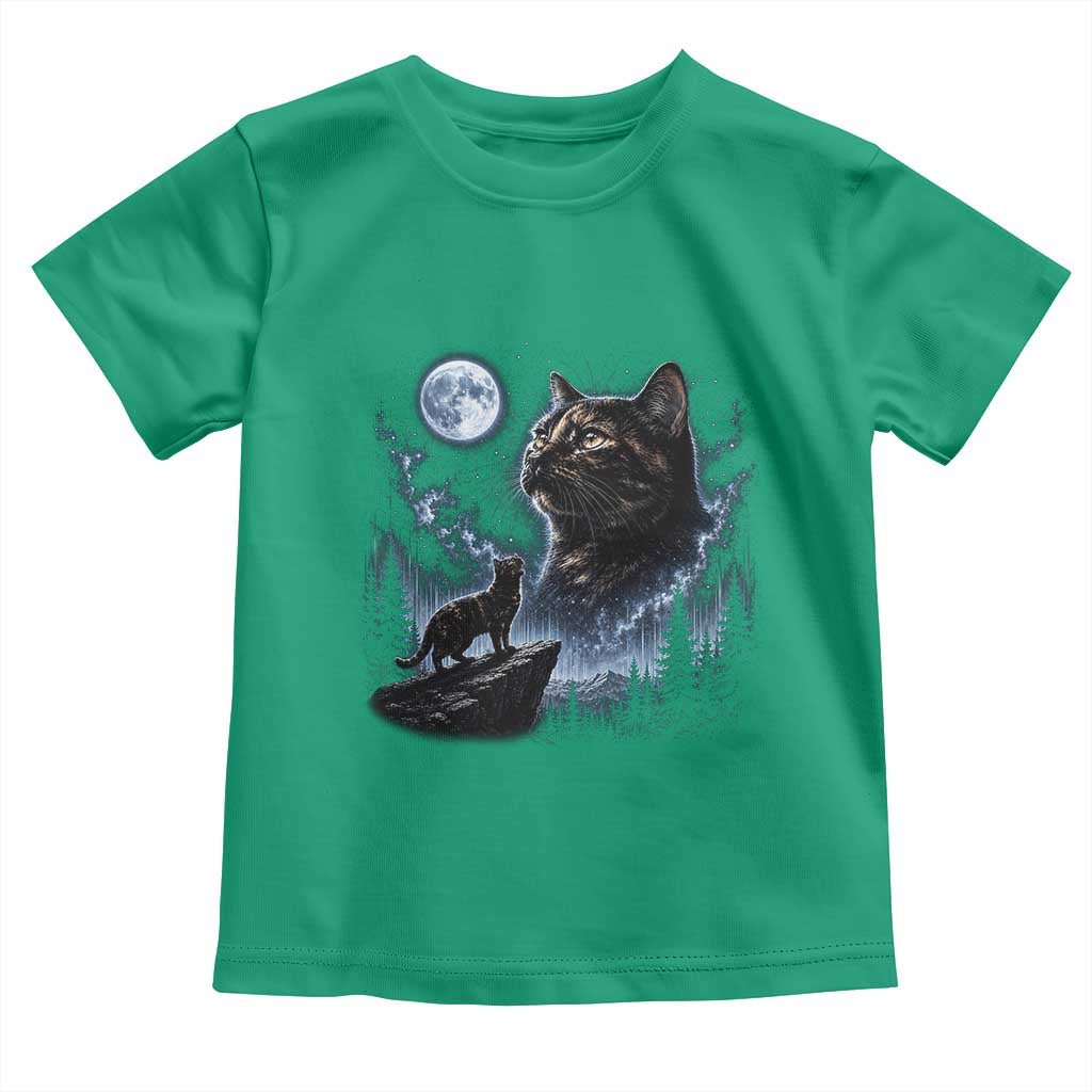 Tortoiseshell Cat Howling To The Moon Toddler T Shirt Tortie Cat Lover 90s Retro