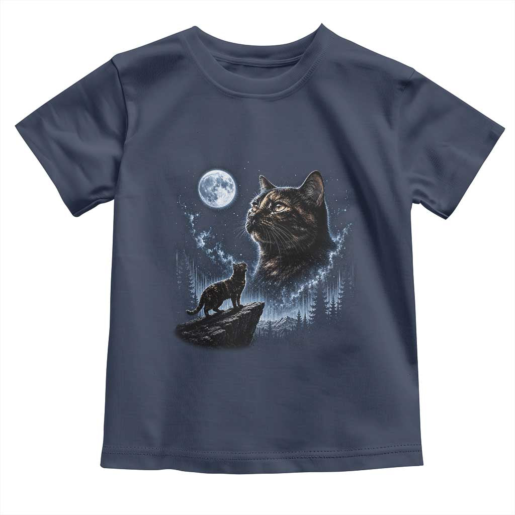 Tortoiseshell Cat Howling To The Moon Toddler T Shirt Tortie Cat Lover 90s Retro