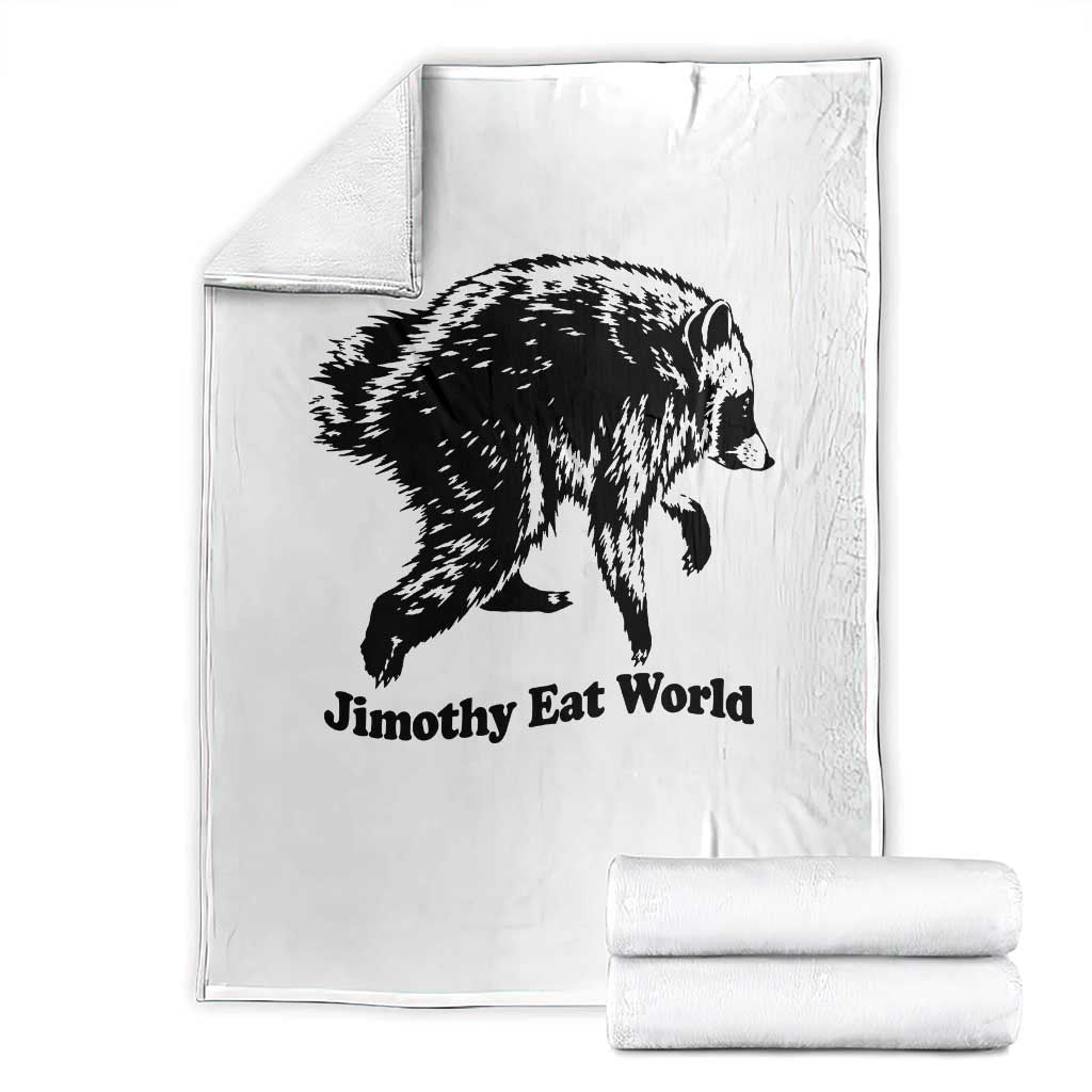 Jimothy Eat World Funny Viral Raccoon Seattle Trash Panda Throw Blanket TS10 White Print Your Wear