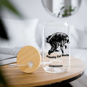 Jimothy Eat World Funny Viral Raccoon Seattle Trash Panda Glass Can