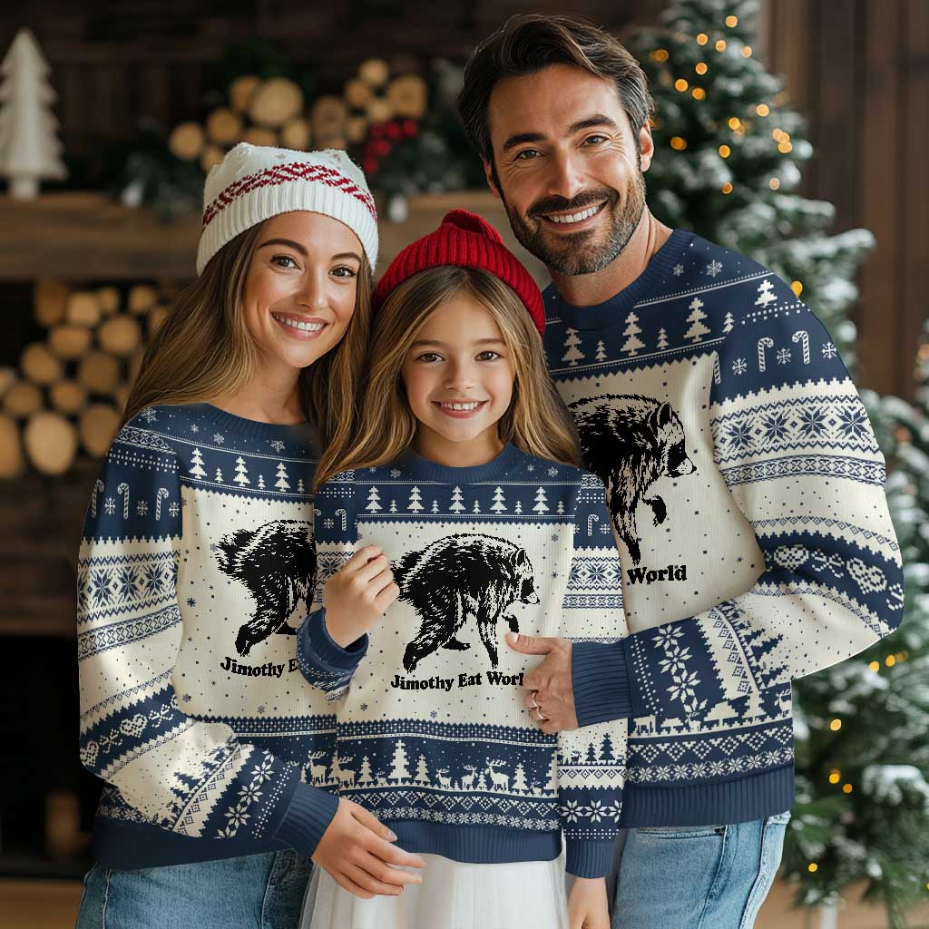 Jimothy Eat World Funny Viral Raccoon Seattle Trash Panda Ugly Christmas Sweater