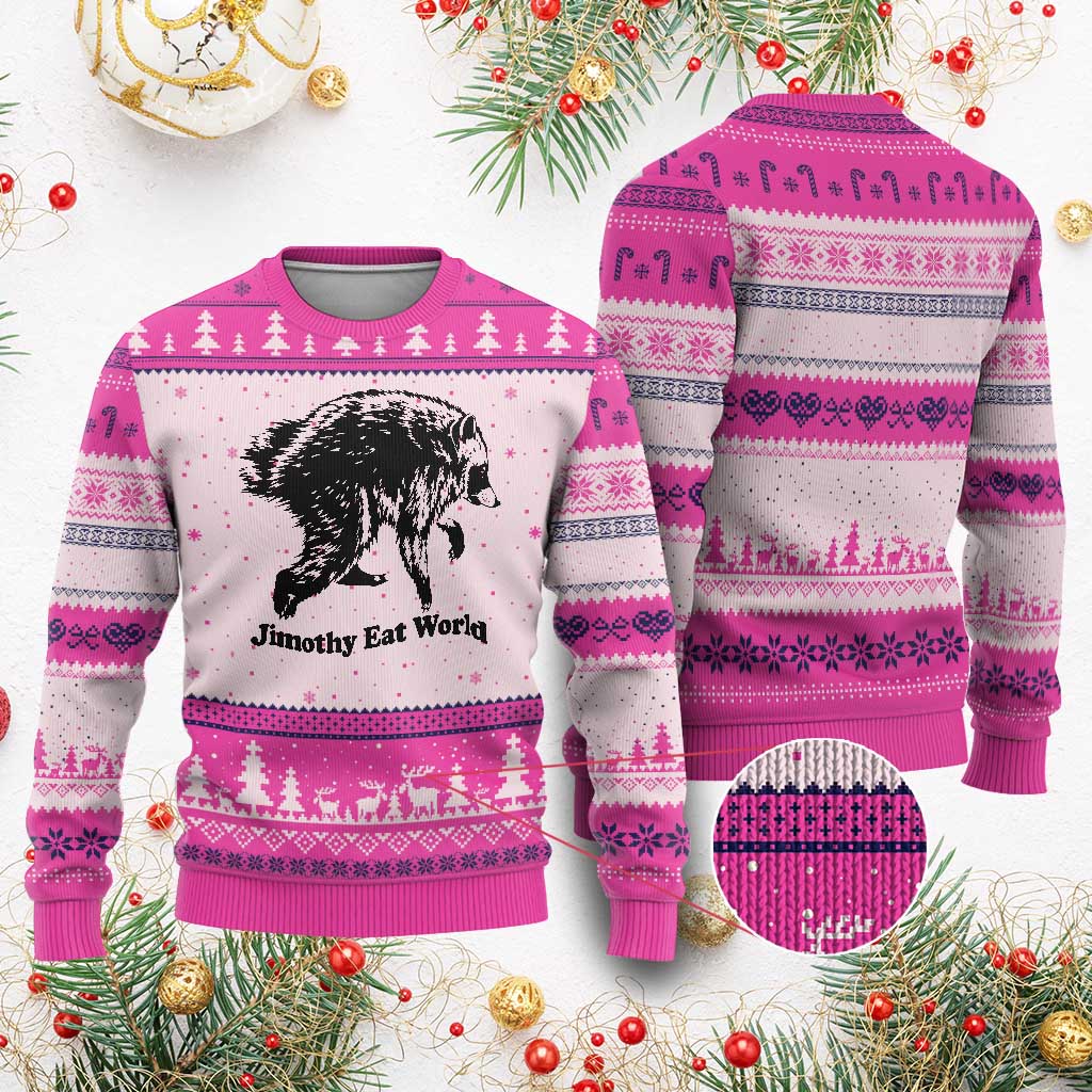 Jimothy Eat World Funny Viral Raccoon Seattle Trash Panda Ugly Christmas Sweater