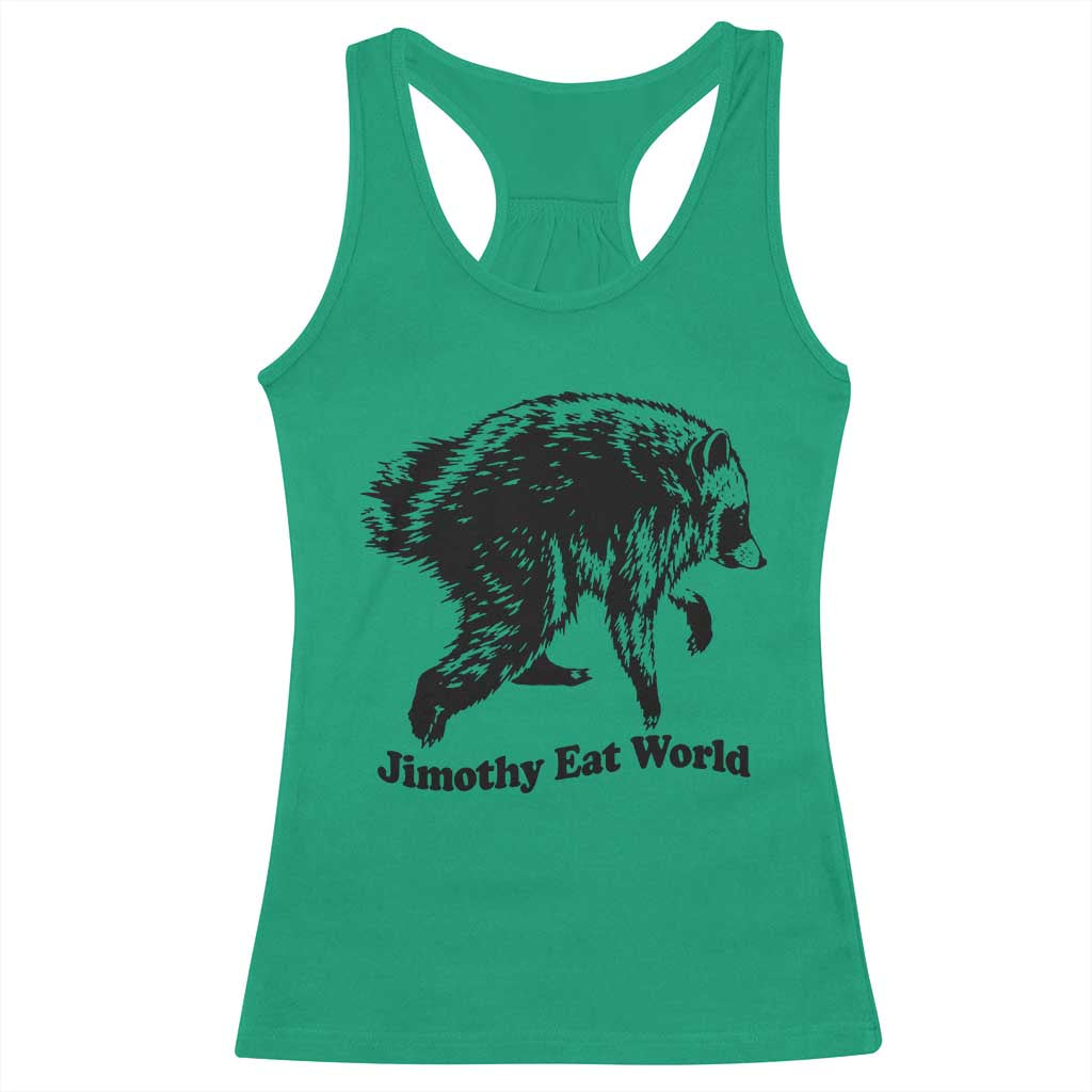 Jimothy Eat World Funny Viral Raccoon Seattle Trash Panda Racerback Tank Top