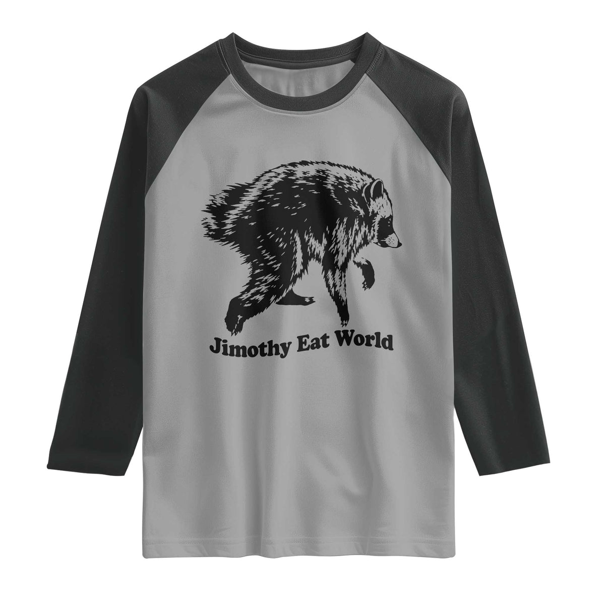 Jimothy Eat World Funny Viral Raccoon Seattle Trash Panda Raglan Shirt