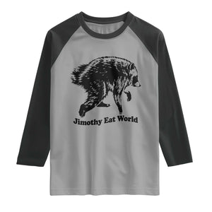 Jimothy Eat World Funny Viral Raccoon Seattle Trash Panda Raglan Shirt