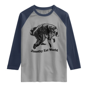 Jimothy Eat World Funny Viral Raccoon Seattle Trash Panda Raglan Shirt