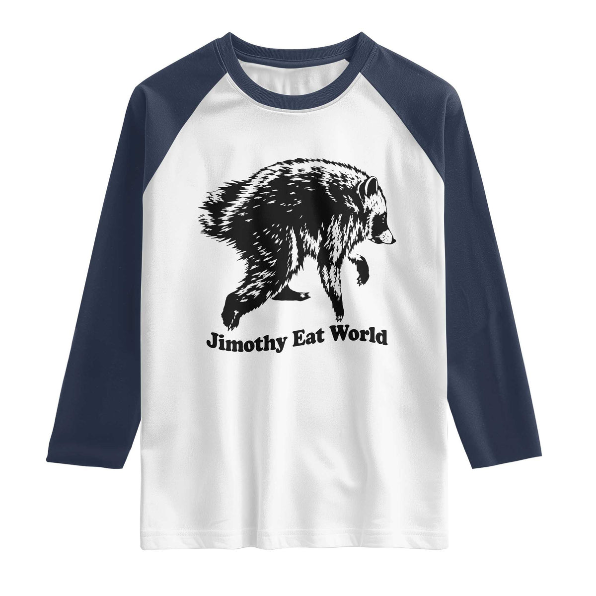 Jimothy Eat World Funny Viral Raccoon Seattle Trash Panda Raglan Shirt