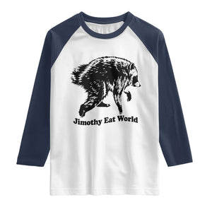 Jimothy Eat World Funny Viral Raccoon Seattle Trash Panda Raglan Shirt