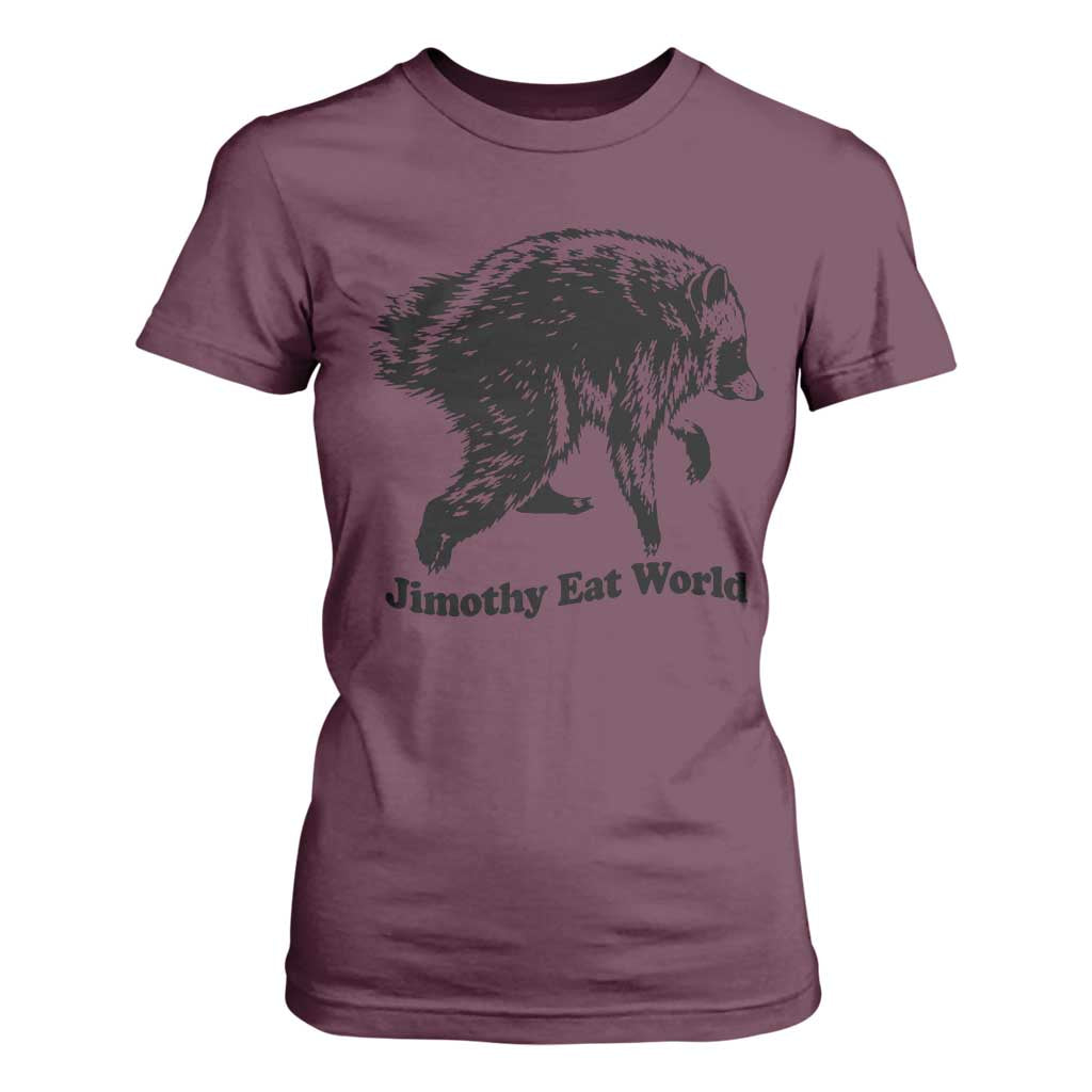 Jimothy Eat World Funny Viral Raccoon Seattle Trash Panda T Shirt For Women