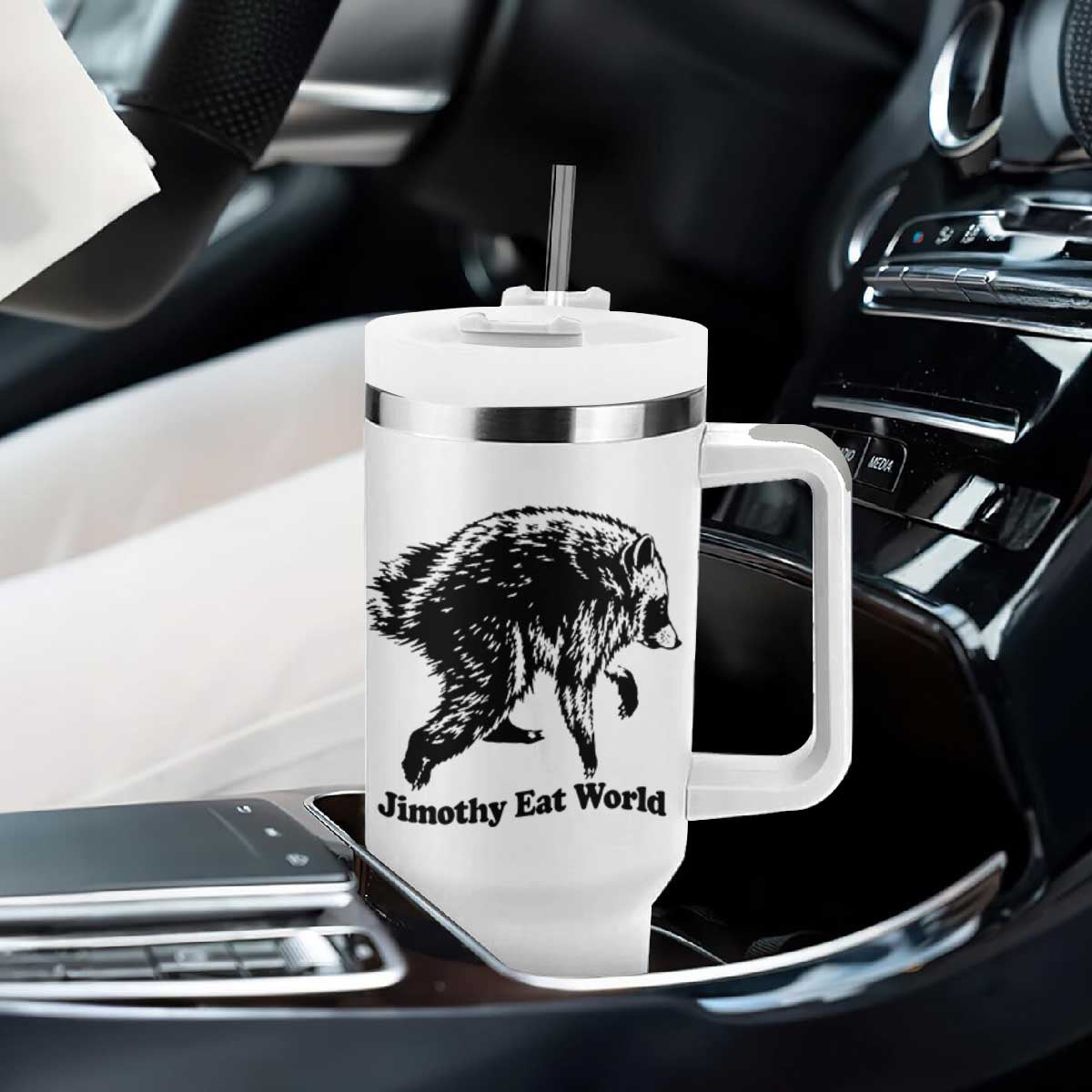 Jimothy Eat World Funny Viral Raccoon Seattle Trash Panda Tumbler With Handle