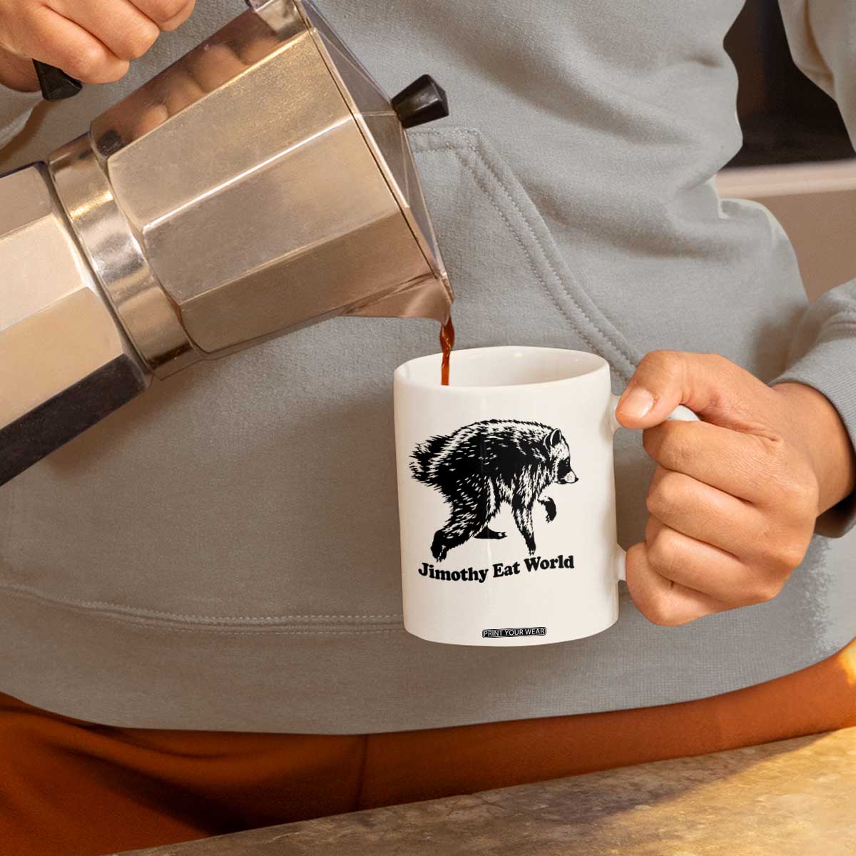 Jimothy Eat World Funny Viral Raccoon Seattle Trash Panda Coffee Mug