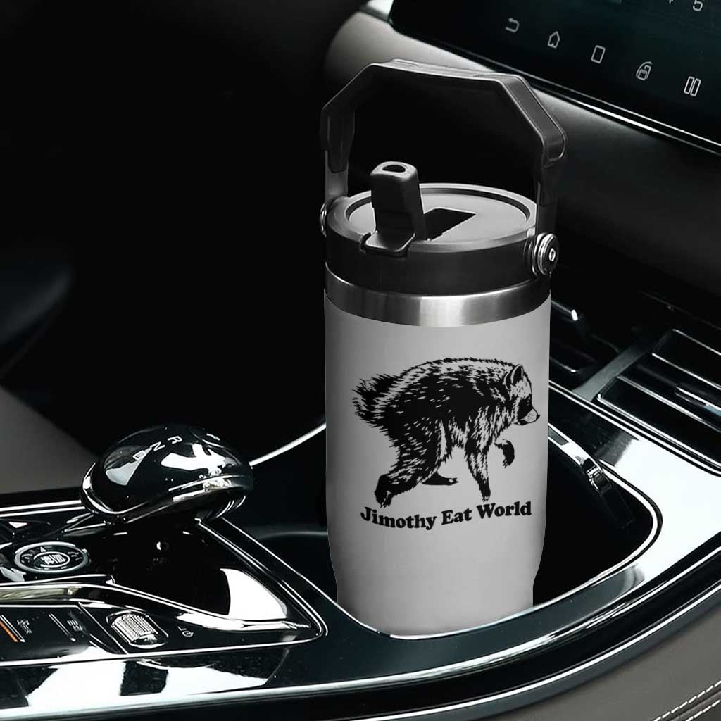 Jimothy Eat World Funny Viral Raccoon Seattle Trash Panda Flip Straw Tumbler