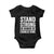 Stand Strong in Honor of Charlie Kirk Baby Onesie TS10 Black Print Your Wear