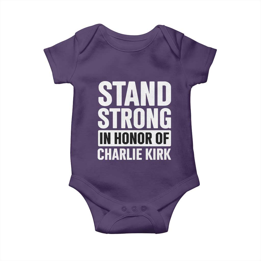 Stand Strong in Honor of Charlie Kirk Baby Onesie TS10 Purple Print Your Wear