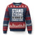 Stand Strong in Honor of Charlie Kirk Ugly Christmas Sweater TS10 Navy Red Print Your Wear