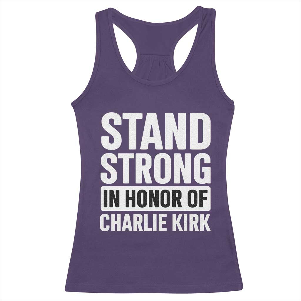 Stand Strong in Honor of Charlie Kirk Racerback Tank Top TS10 Purple Print Your Wear