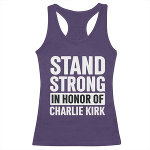 Stand Strong in Honor of Charlie Kirk Racerback Tank Top TS10 Purple Print Your Wear