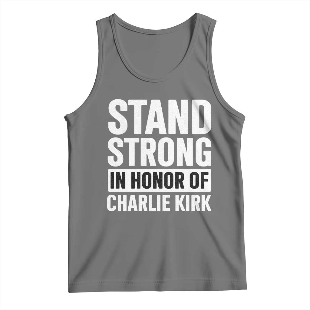 Stand Strong in Honor of Charlie Kirk Tank Top TS10 Black Heather Print Your Wear