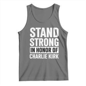 Stand Strong in Honor of Charlie Kirk Tank Top TS10 Black Heather Print Your Wear