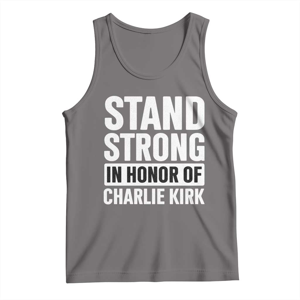 Stand Strong in Honor of Charlie Kirk Tank Top TS10 Deep Heather Print Your Wear