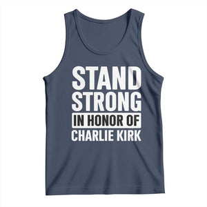 Stand Strong in Honor of Charlie Kirk Tank Top TS10 Navy Print Your Wear