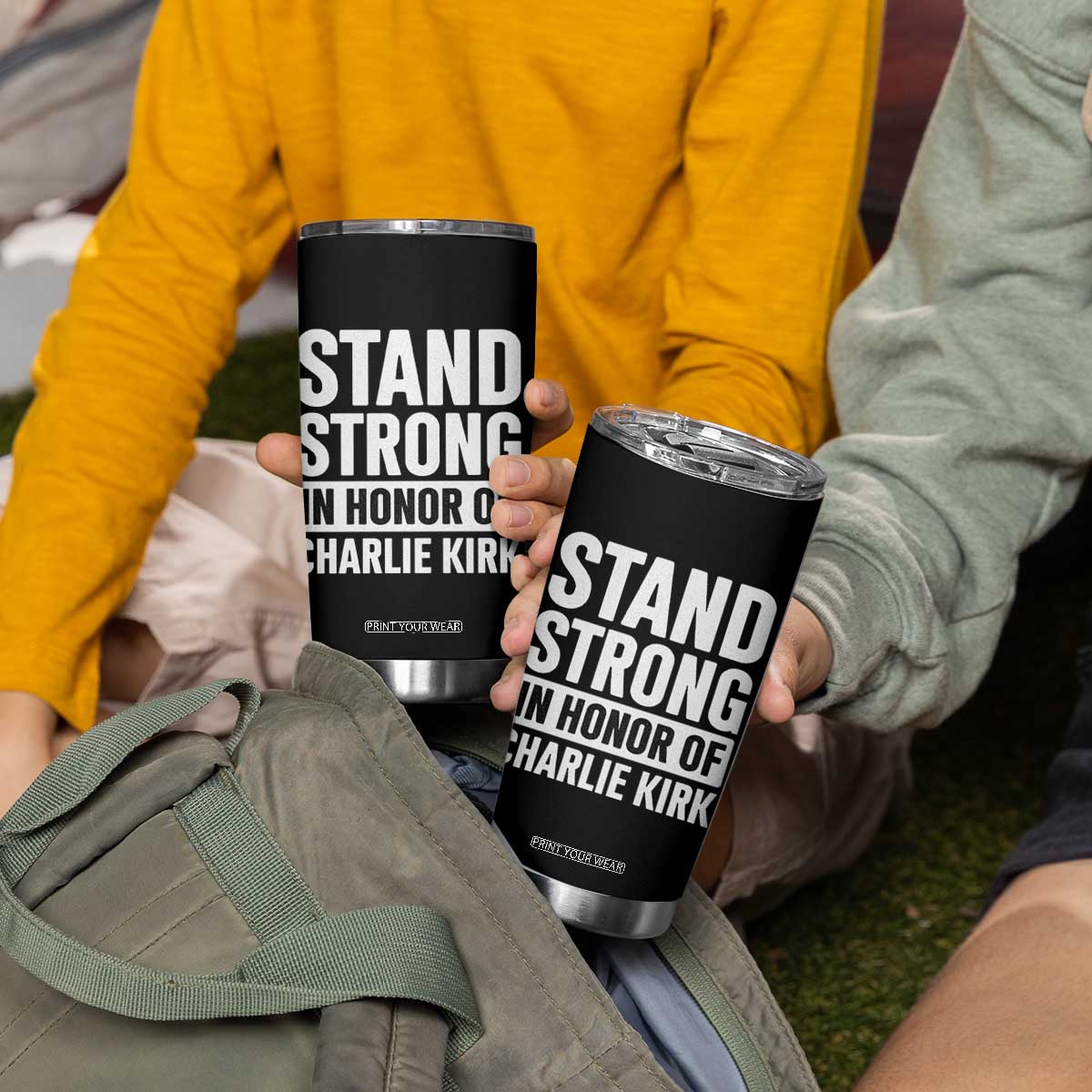 Stand Strong in Honor of Charlie Kirk Tumbler Cup TS10 Print Your Wear