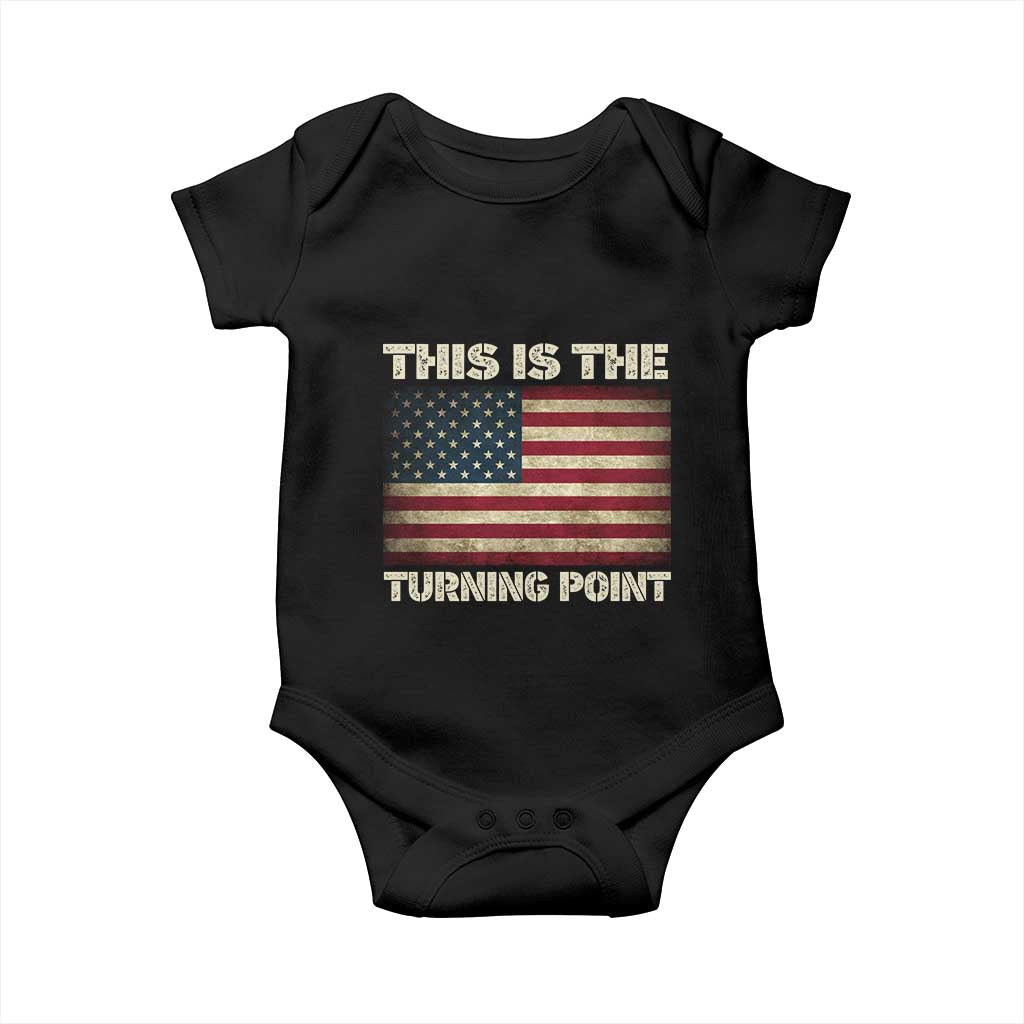 Retro This is The Turning Point Baby Onesie Vintage USA Freedom Patriotic America Flag TS10 Black Print Your Wear