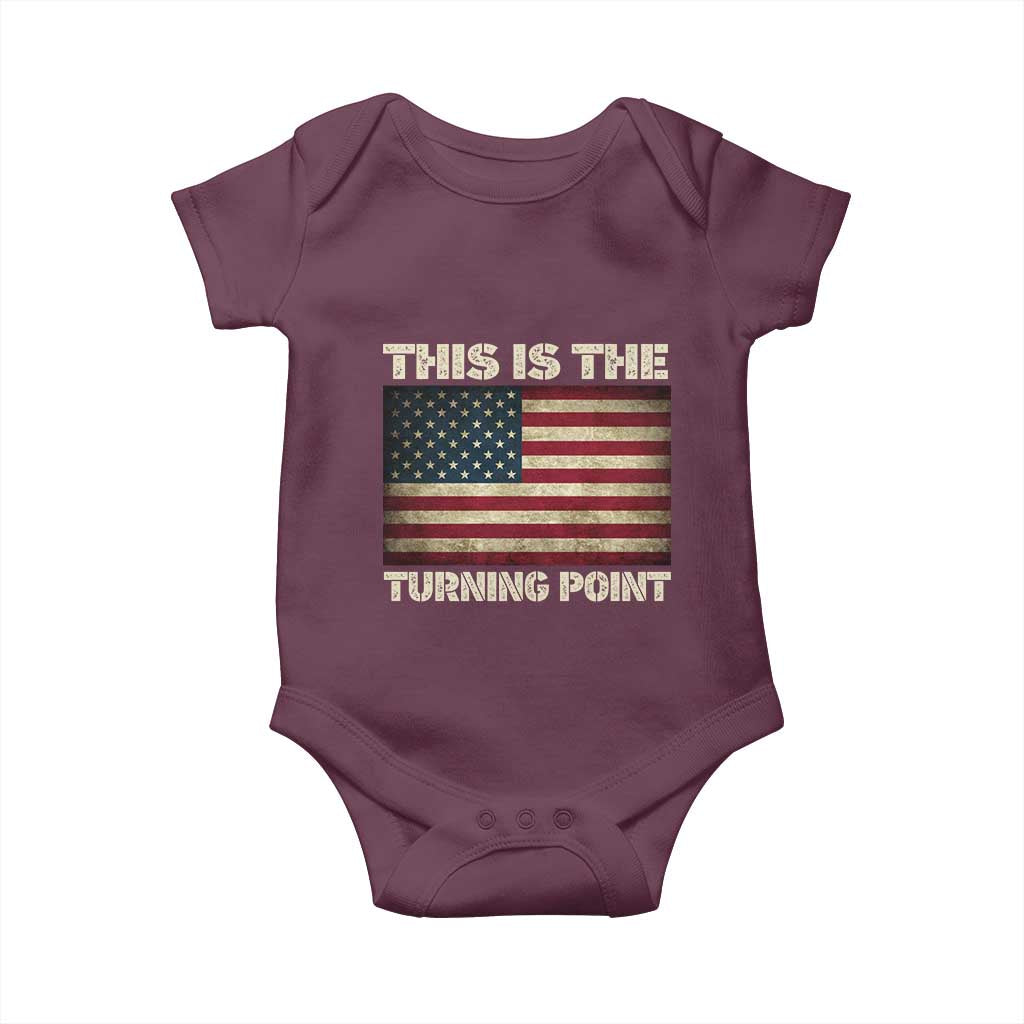 Retro This is The Turning Point Baby Onesie Vintage USA Freedom Patriotic America Flag TS10 Maroon Print Your Wear