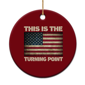Retro This is The Turning Point Ceramic Ornament Vintage USA Freedom Patriotic America Flag TS10 1pc Red Print Your Wear