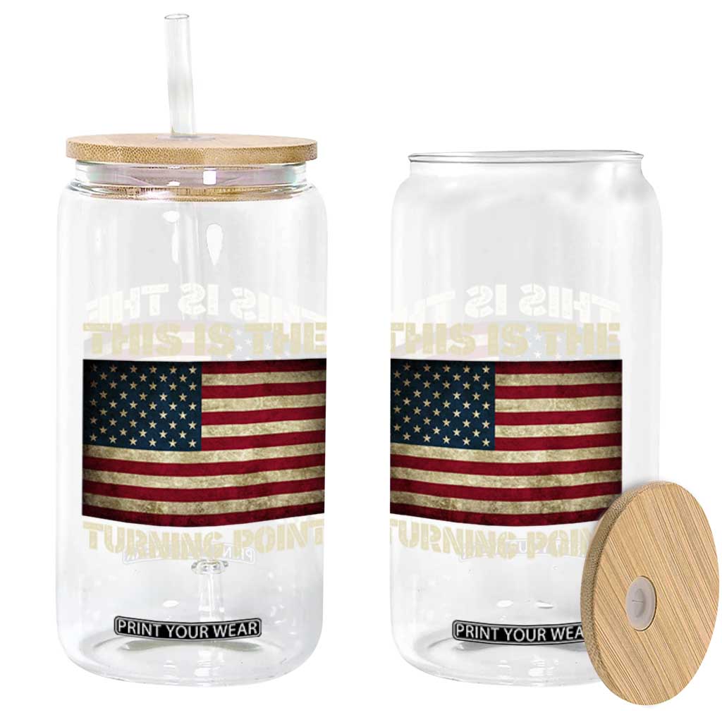 Retro This is The Turning Point Glass Can Vintage USA Freedom Patriotic America Flag TS10 Print Your Wear